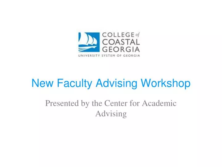 new faculty advising workshop