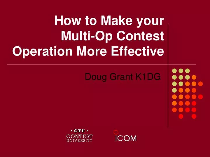 how to make your multi op contest operation more effective