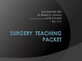 Surgery Teaching Packet