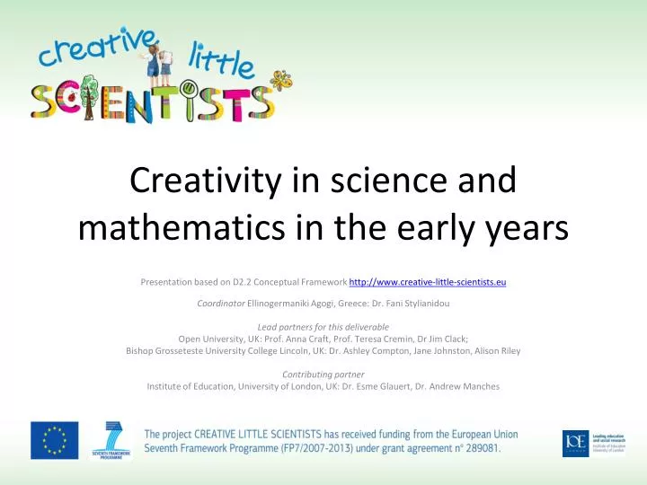 creativity in science and mathematics in the early years