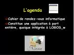 L’agenda - slide 1