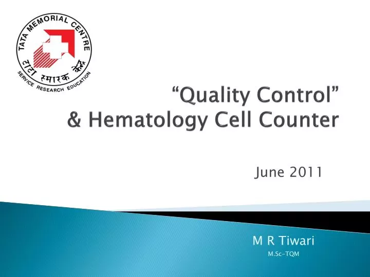 quality control hematology cell counter