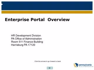 Enterprise Portal Overview