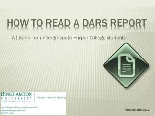 How to read a DARS Report