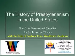 The History of Presbyterianism in the United States