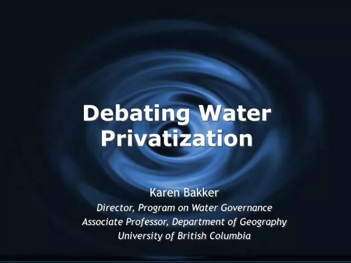 debating water privatization