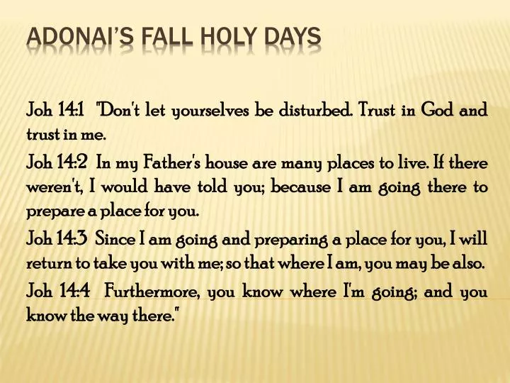 adonai s fall holy days