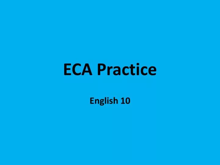 eca practice