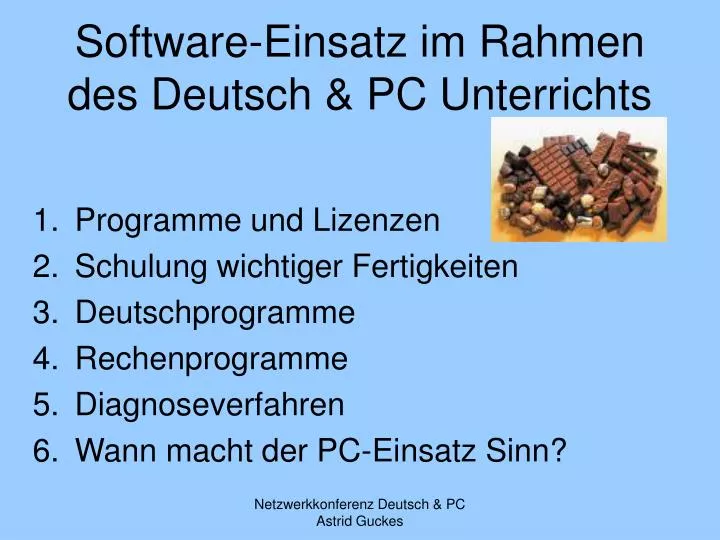software einsatz im rahmen des deutsch pc unterrichts