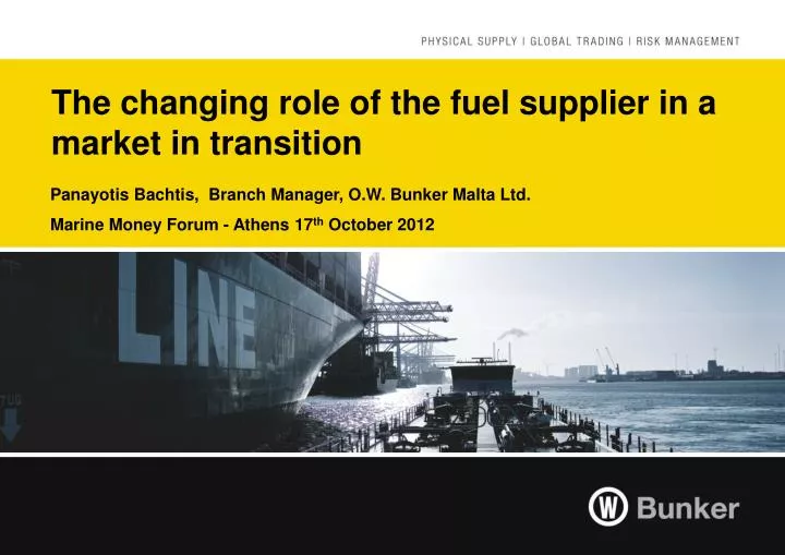 the changing role of the fuel supplier in a market in transition
