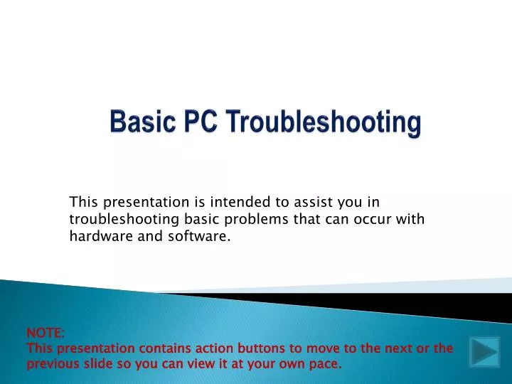basic pc troubleshooting