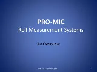 PRO-MIC Roll Measurement Systems