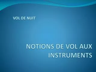 notions de vol aux instruments