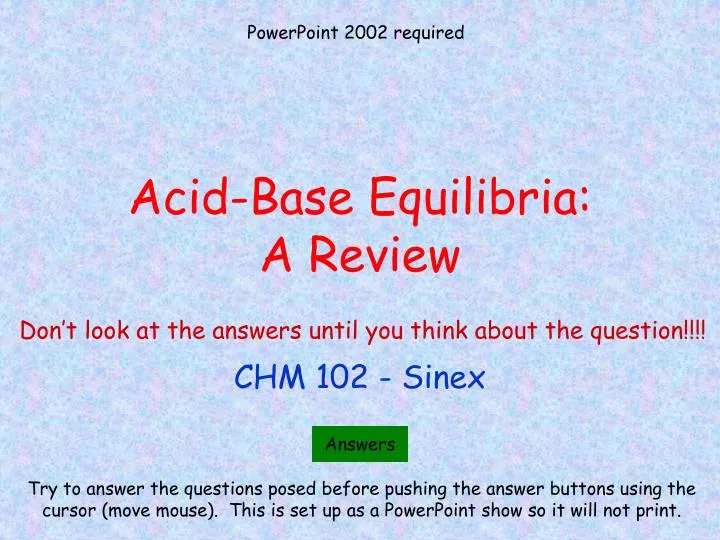 acid base equilibria a review