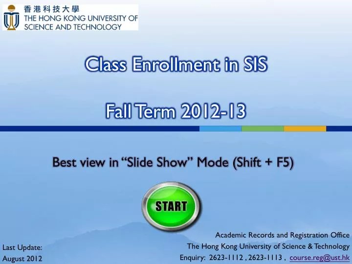 class enrollment in sis fall term 2012 13