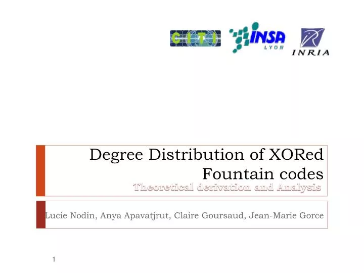degree distribution of xored fountain codes