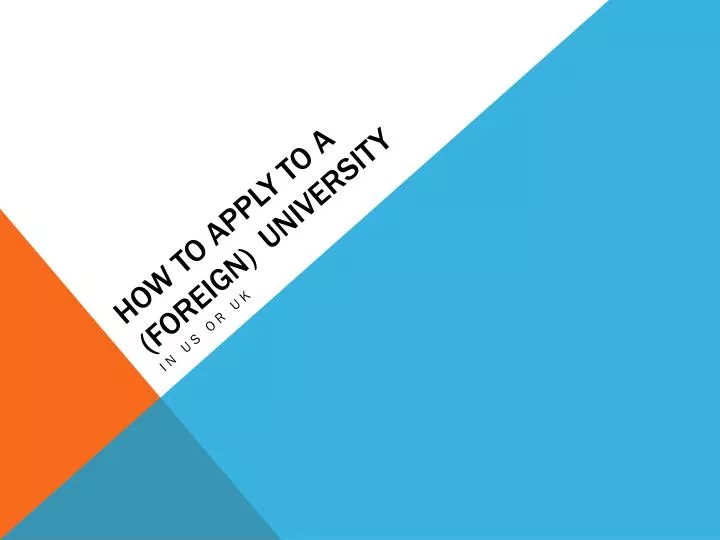 how to apply to a foreign university