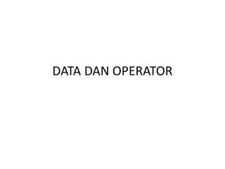 data dan operator