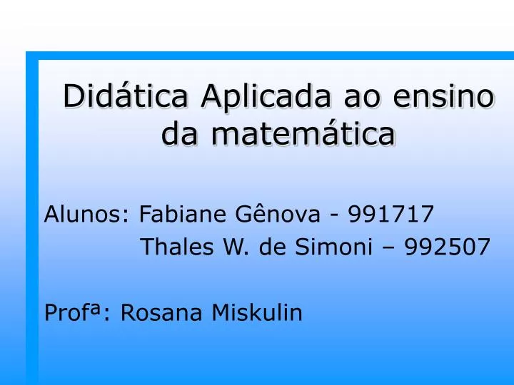 did tica aplicada ao ensino da matem tica