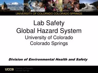 Lab Safety Global Hazard System University of Colorado Colorado Springs