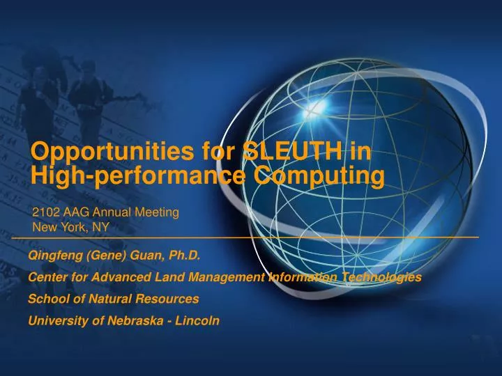opportunities for sleuth in high performance computing