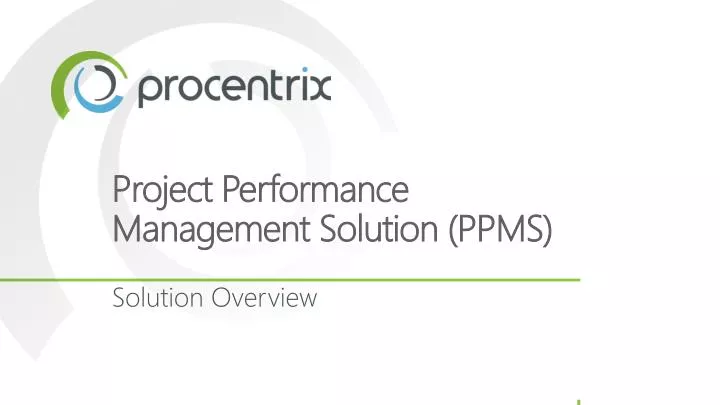 project performance management solution ppms