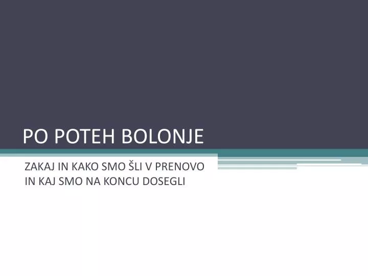 po poteh bolonje