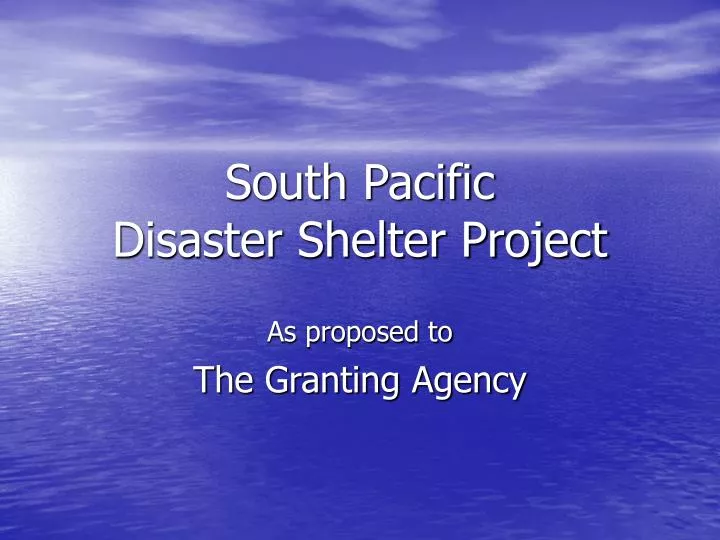 south pacific disaster shelter project