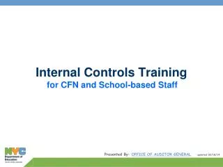 Internal Controls Training for CFN and School-based Staff