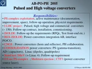 AB-PO-PH 2005 Pulsed and High voltage converters