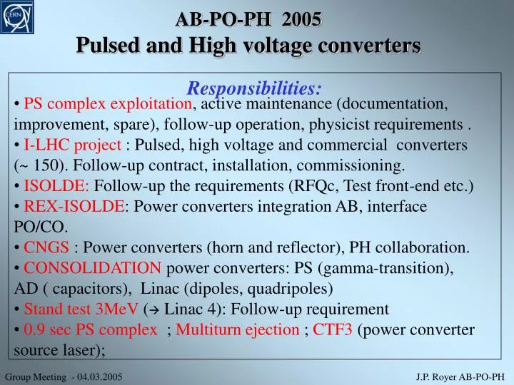 ab po ph 2005 pulsed and high voltage converters