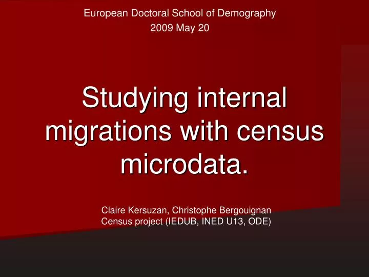 studying internal migrations with census microdata