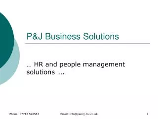P&amp;J Business Solutions