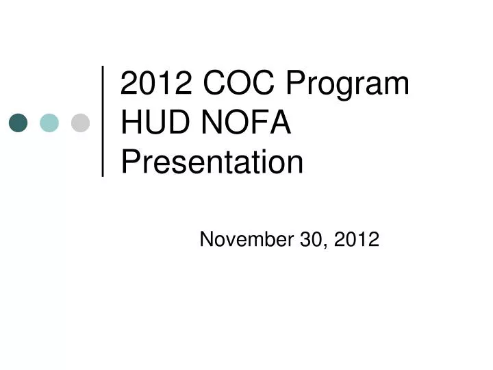 2012 coc program hud nofa presentation