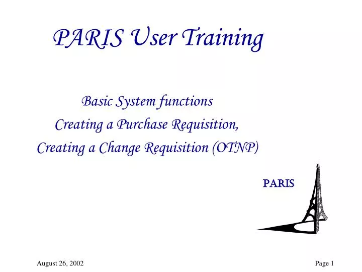 paris user training