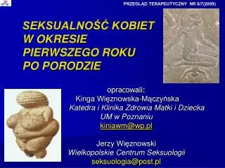 seksualno kobiet w okresie pierwszego roku po porodzie