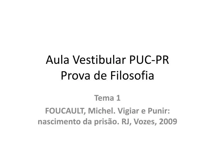 aula vestibular puc pr prova de filosofia