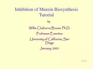 Inhibition of Murein Biosynthesis Tutorial