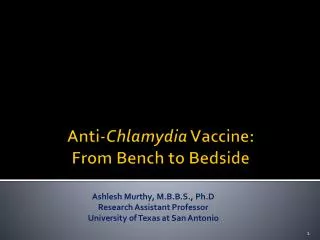 Anti- Chlamydia Vaccine: From Bench to Bedside