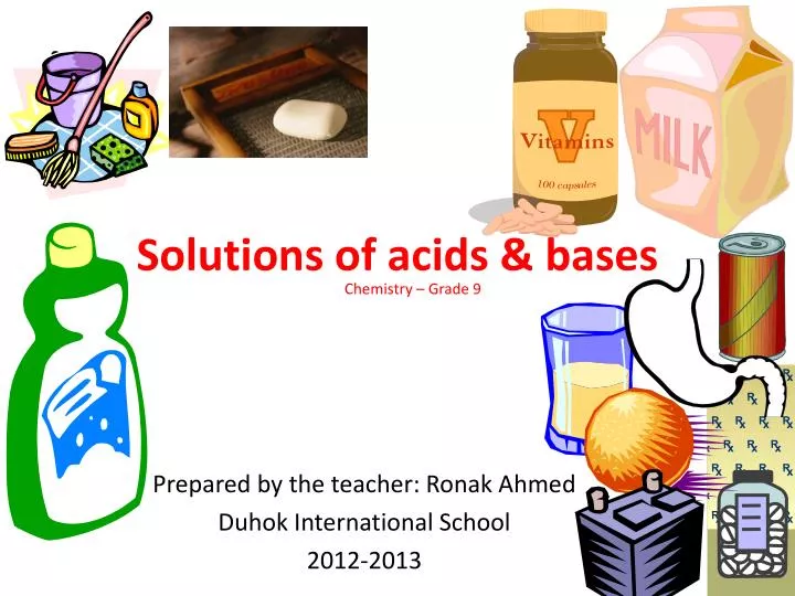 solutions of acids bases