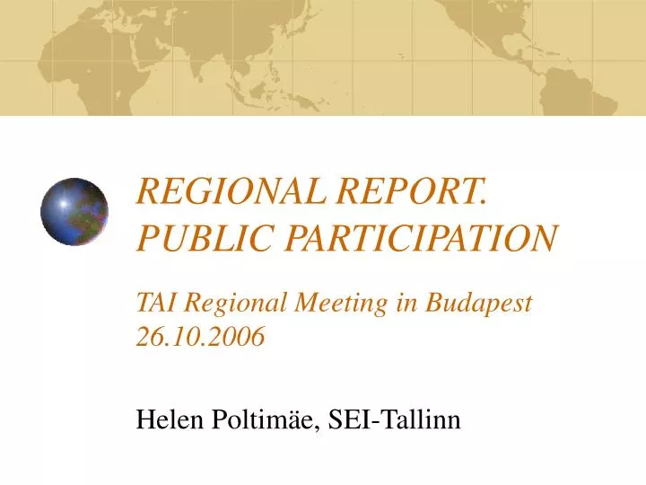 regional report public participation