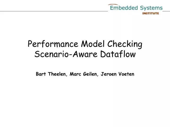 performance model checking scenario aware dataflow
