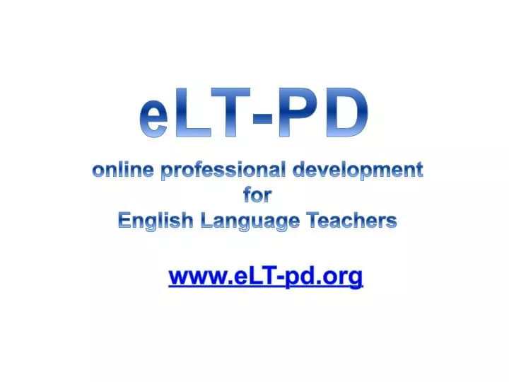 online professional development for english language teachers