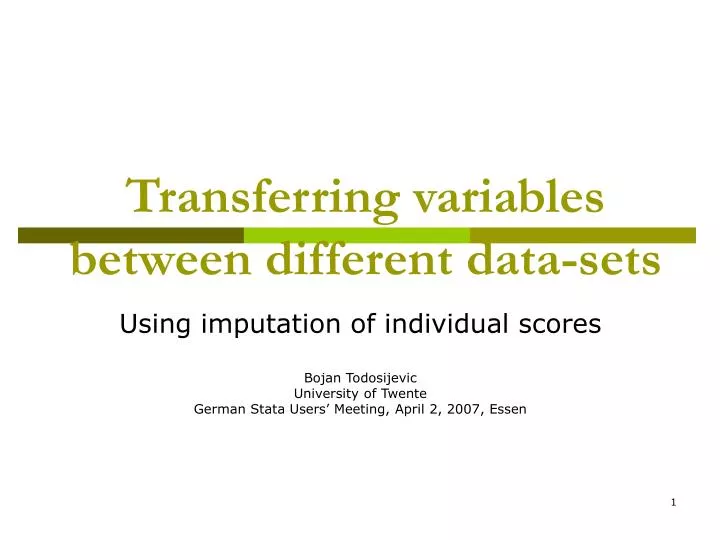 transferring variables between different data sets