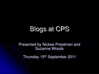 Blogs at CPS
