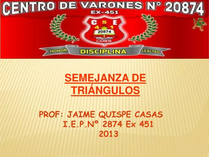 prof jaime quispe casas i e p n 2874 ex 451 2013