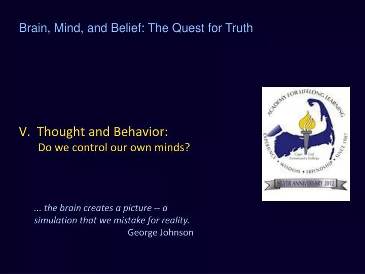 v thought and behavior do we control our own minds