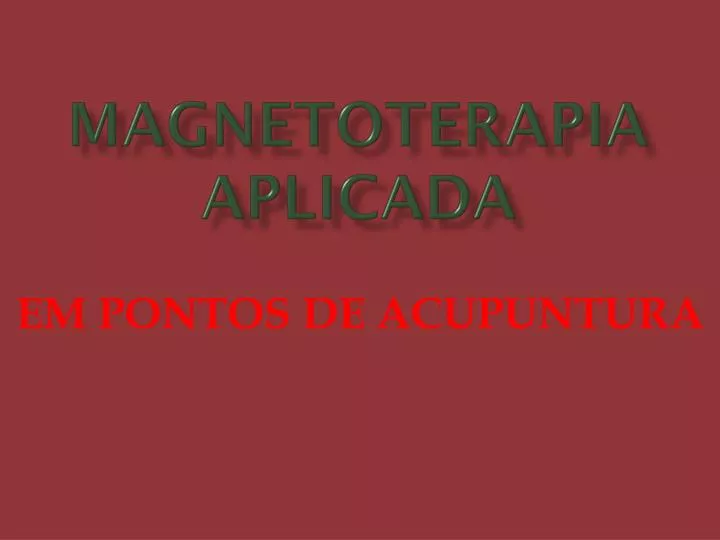 magnetoterapia aplicada