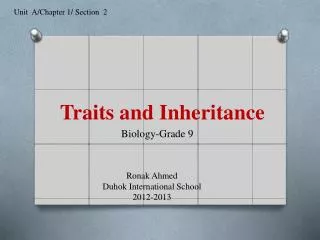 Traits and Inheritance