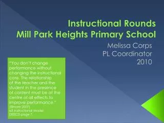 Instructional Rounds Mill Park Heights Primary School